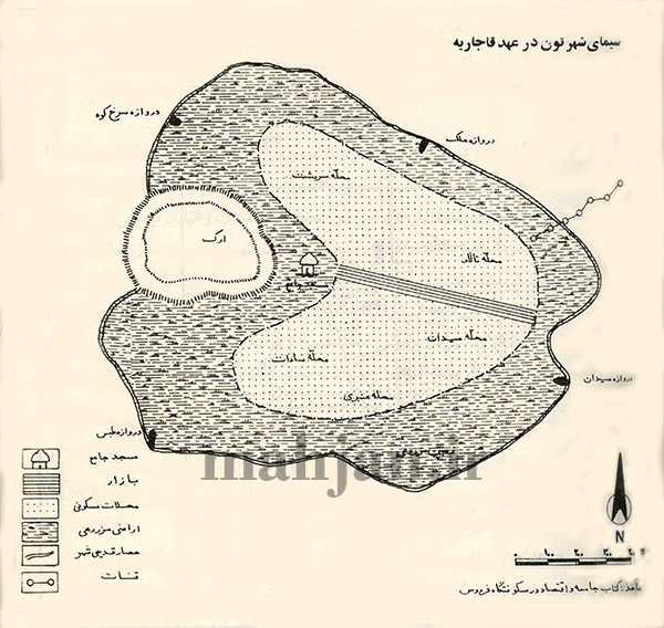 نقشه شهر فردوس در دوره قاجار